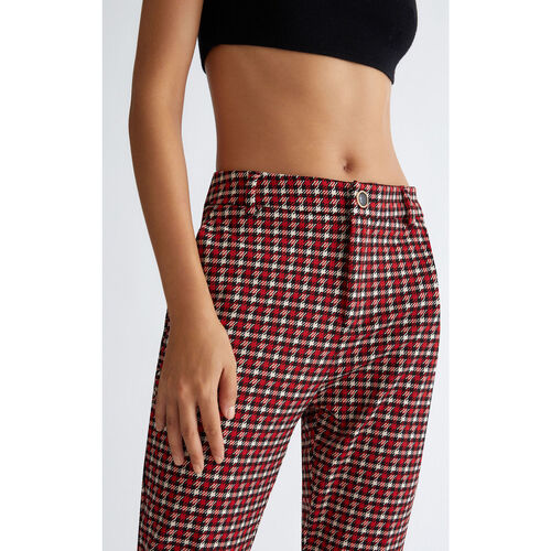 Liu Jo - Pantalón de pata de gallo Rojo