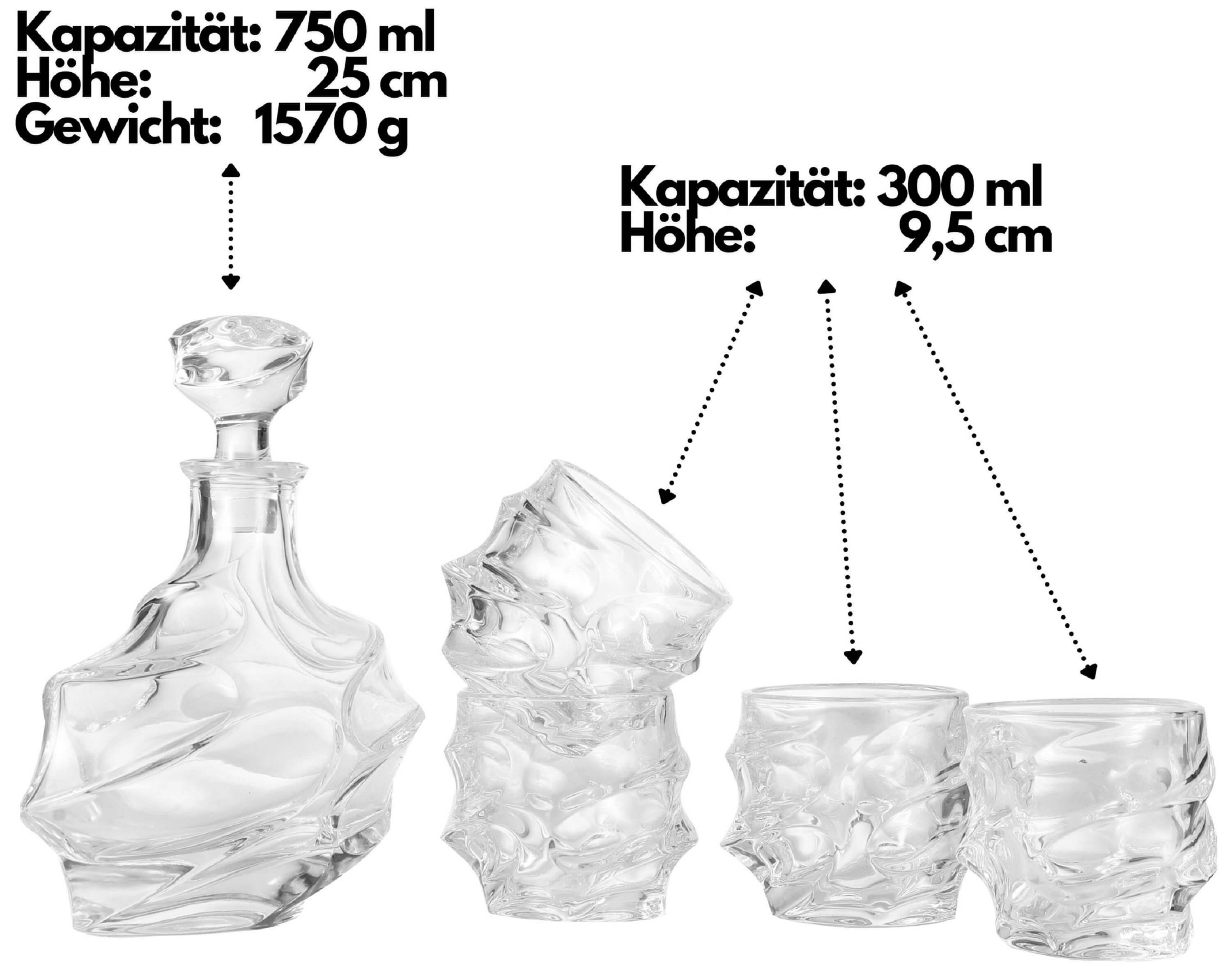Echos Whiskyset Whiskygläser 7-Teiliges Whiskeyset Geschenkset