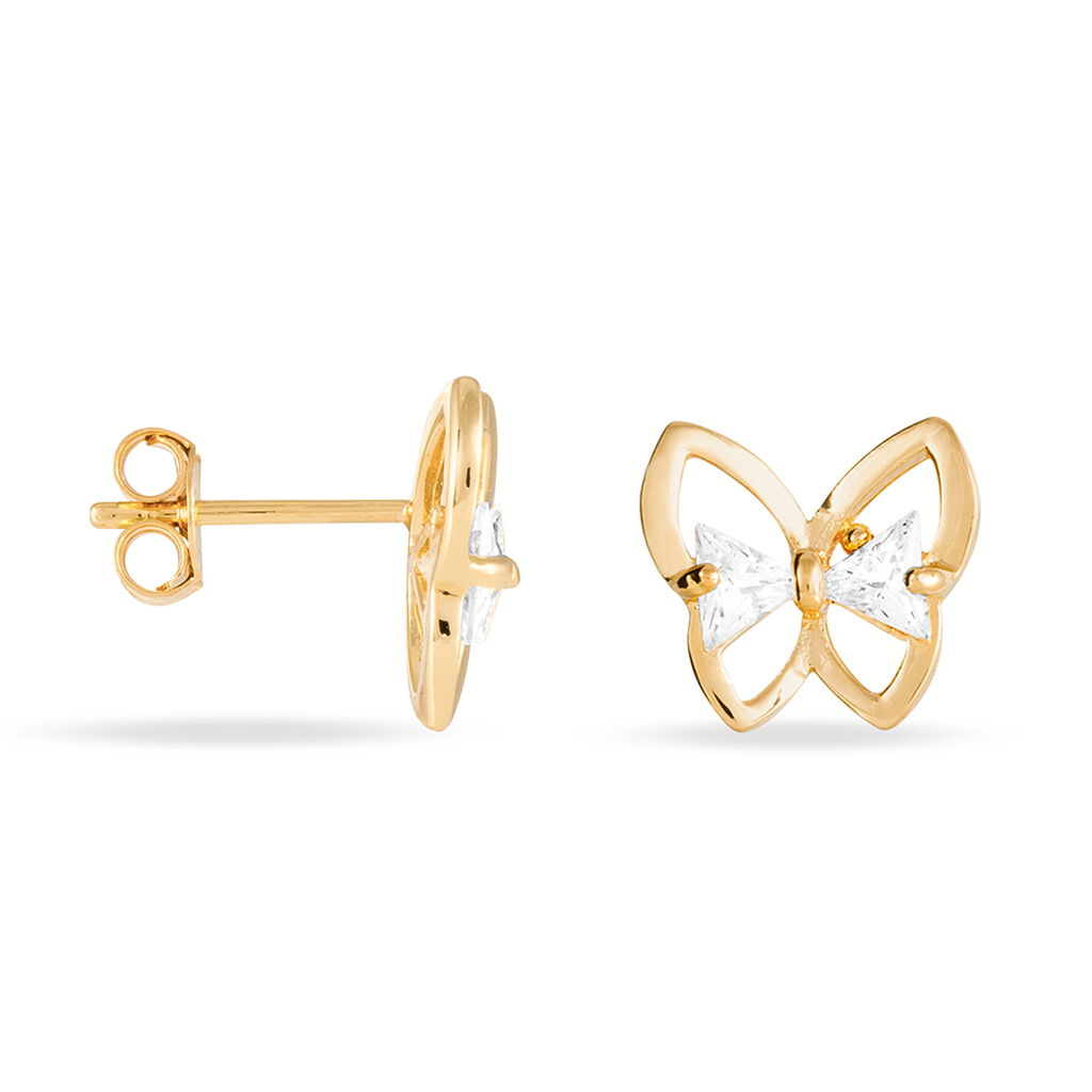 Boucles D'oreilles Pendantes Jelissa Plaqué Or Oxyde De Zirconium