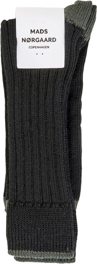 Mads Nørgaard - Copenhagen Woolen Carl Rib Socks Sort