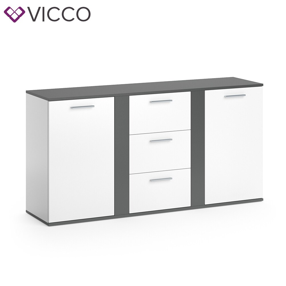 VICCO Sideboard NOVELLI Highboard weiß sonoma Kommode Anrichte Schrank 2 Türen