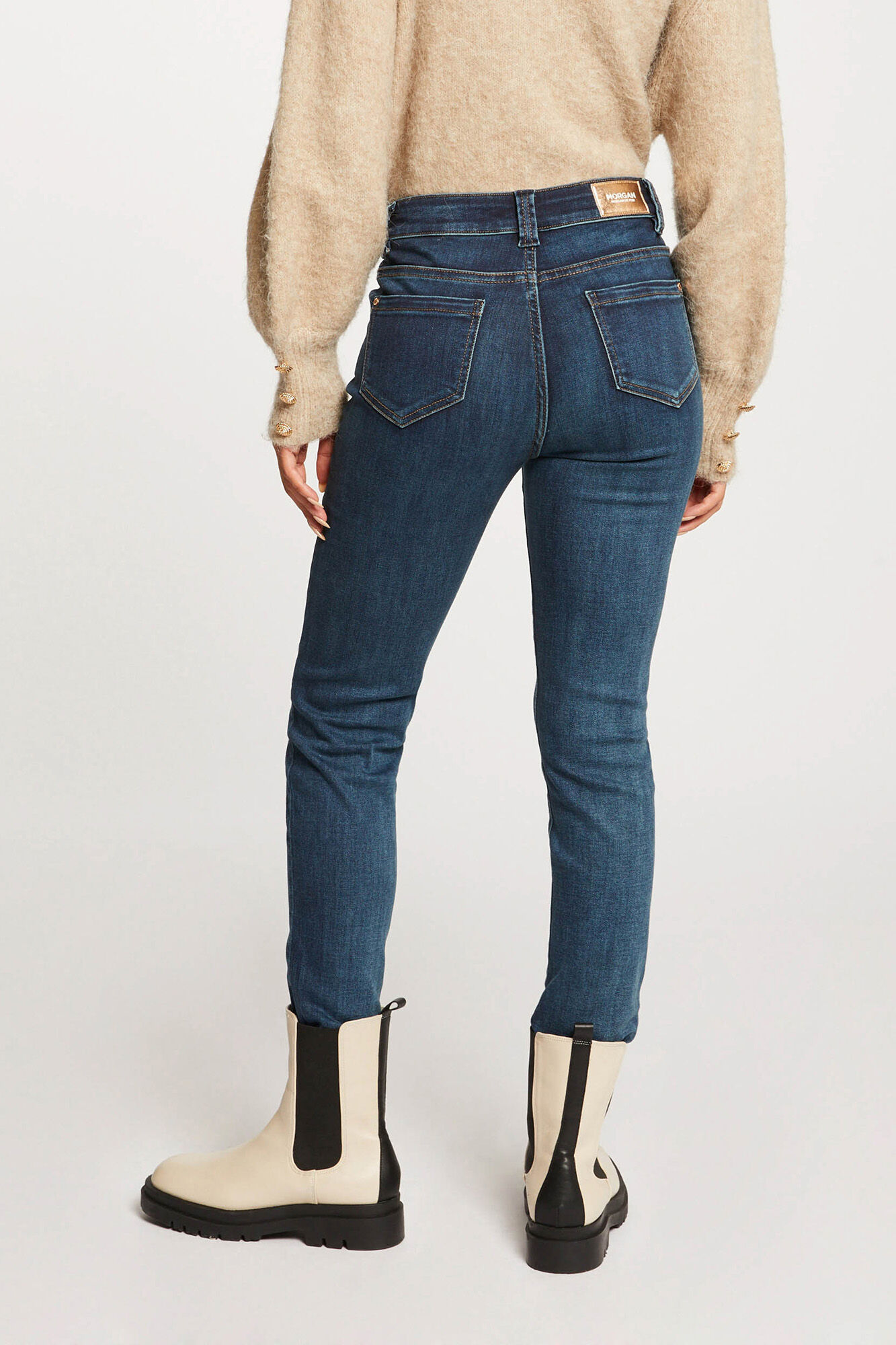 Calça jeans skinny de cintura alta - Azul