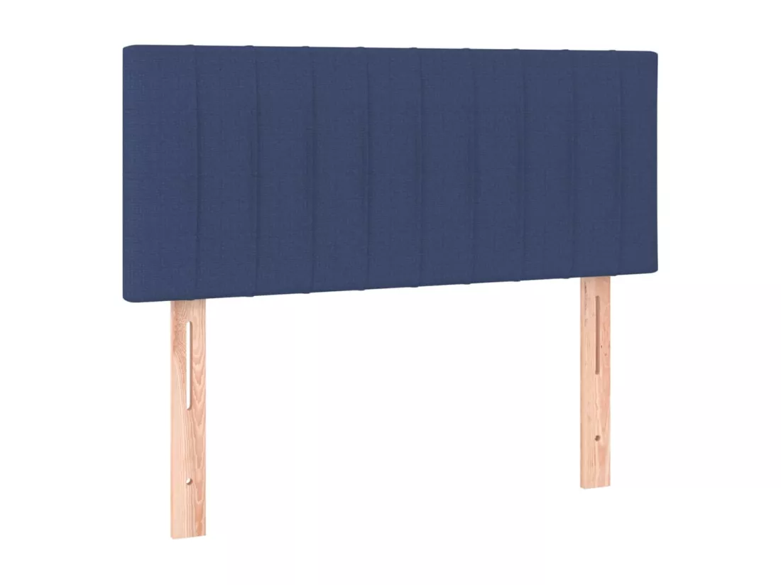Sommier tapissier avec matelas et LED Bleu 90x190 cm Tissu
