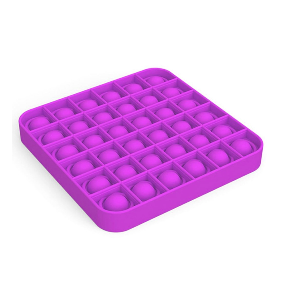 (125x125mm) Anti Stress Silikon Bubbles Pop It Fidget Spiel - Violett