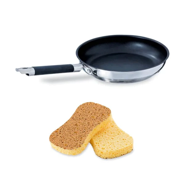 Set poêle anti-adhérente Rapid Cook 24 cm et 2 éponges végétales Matho