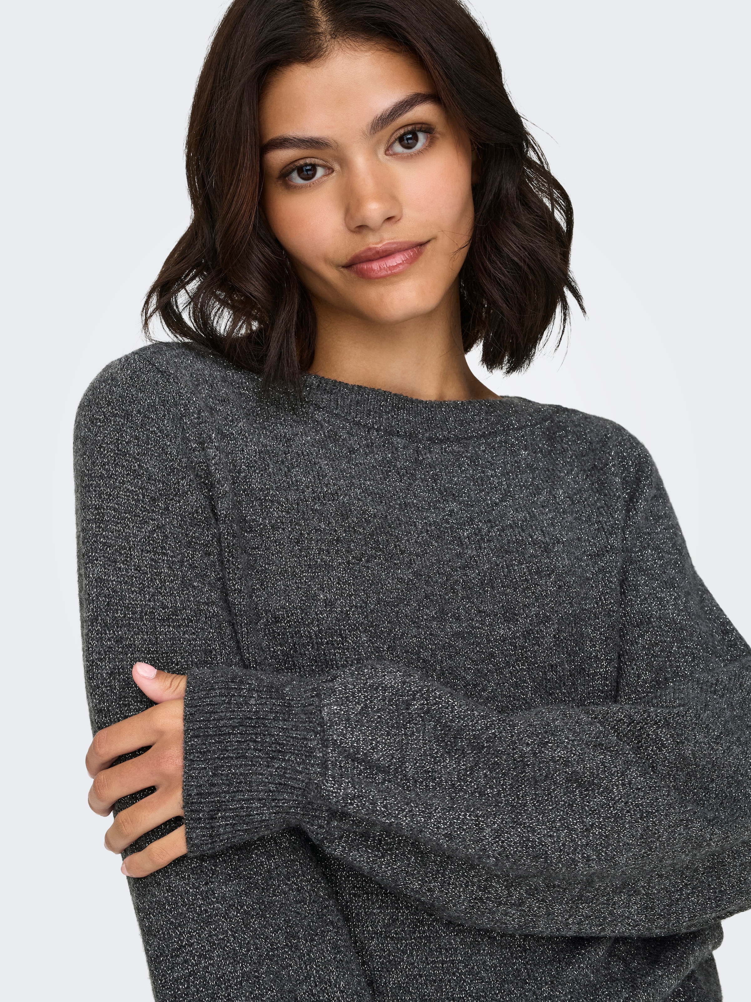 JDY Strickpullover »JDYRUE GLITTER L/S BOAT PULLOVE KNT NOOS« mit Glitzer-Effekt