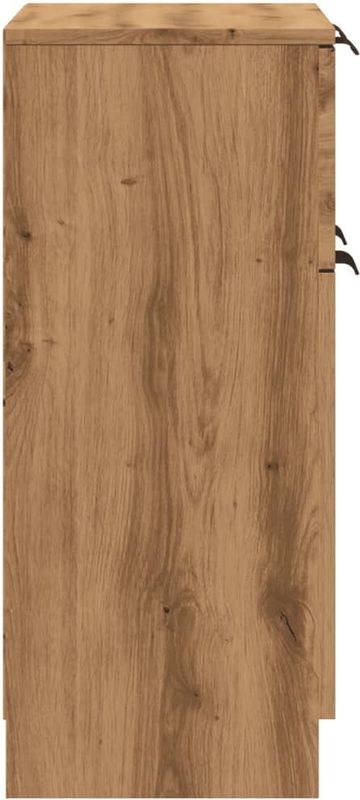 vidaXL - Dressoir - Artisan Eikenkleurig - Bewerkt Hout