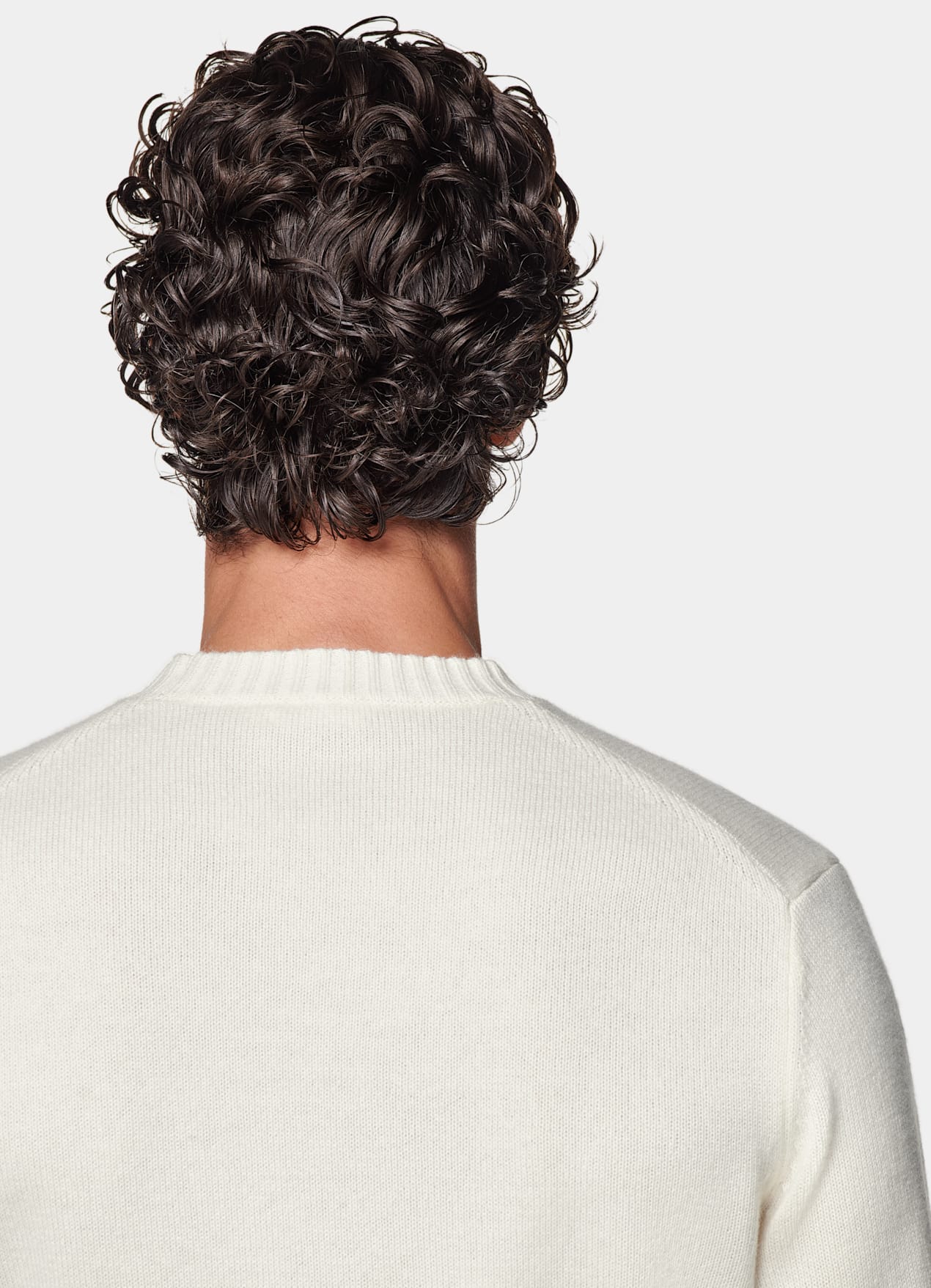 Pull col rond blanc cassé