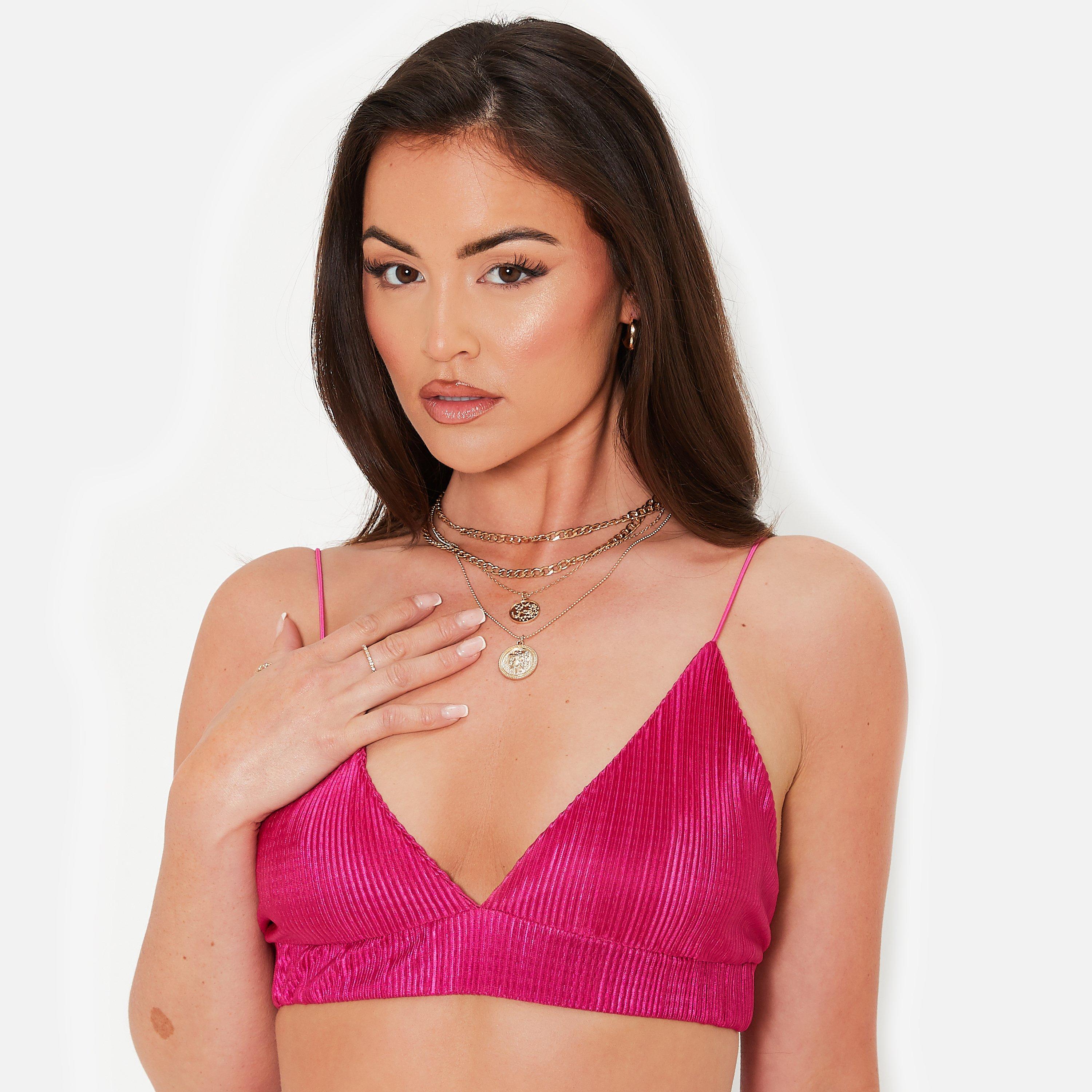 I Saw It First ISAWITFIRST Plisse Triangle Bralet
