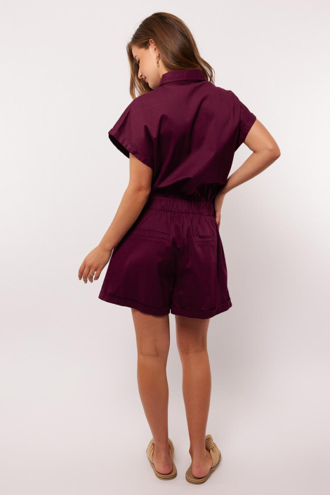 Fluresk paarse dames jumpsuit