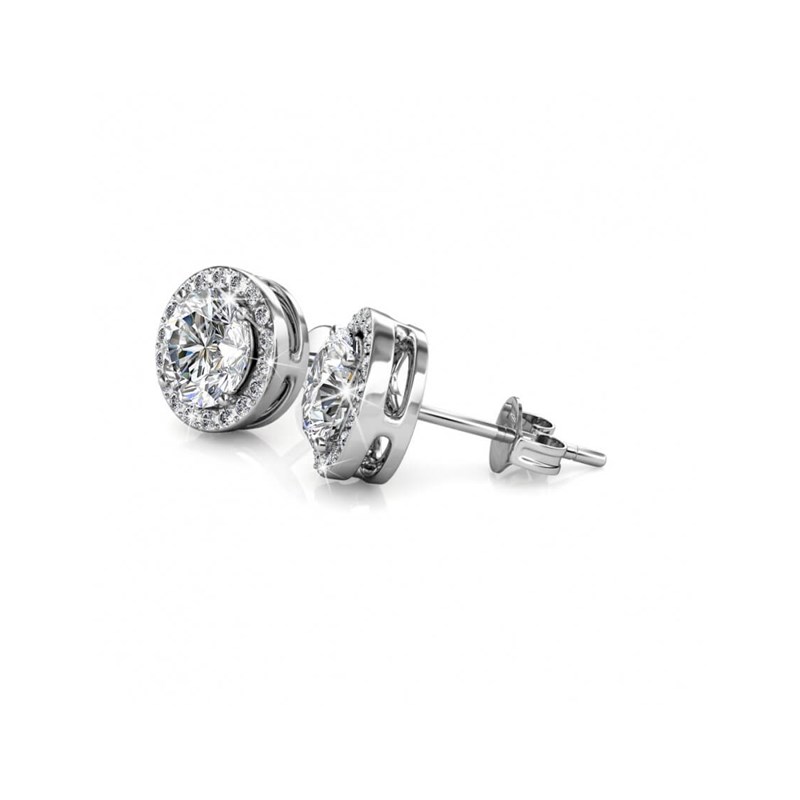 Boucles d'oreilles Sophia - Argenté et Cristal
