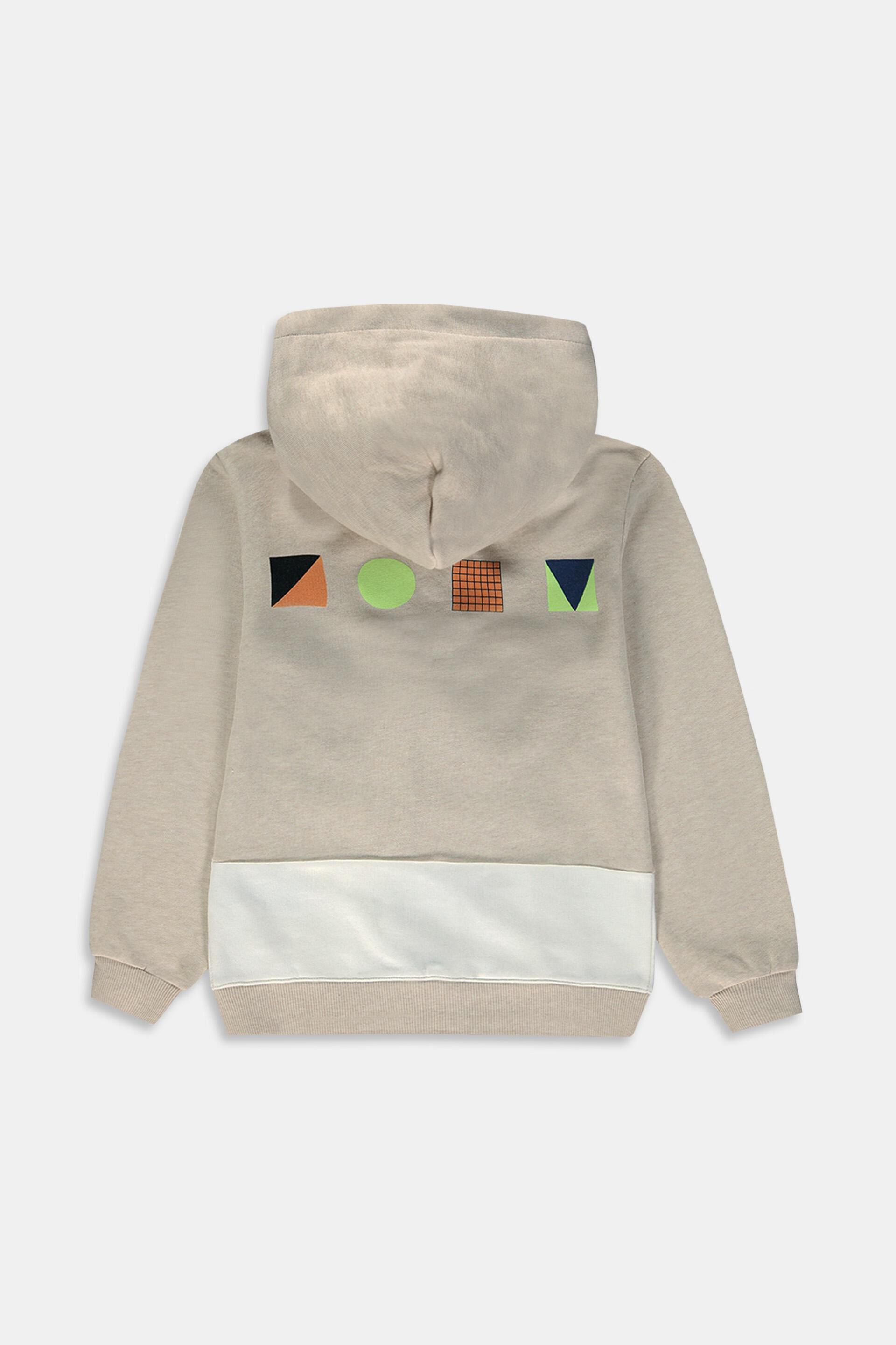 Sweat à capuche en coton zippé sur toute la longueur
