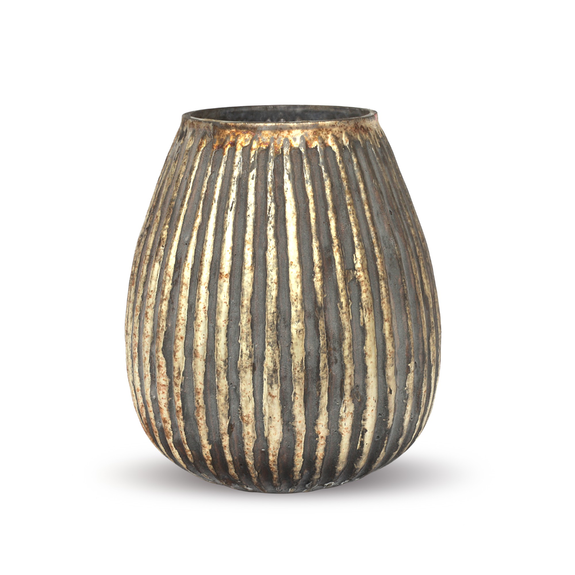 Windlicht 'Kerp', antik silber, H 15 cm, Ø 13 cm von fischer's lagerhaus