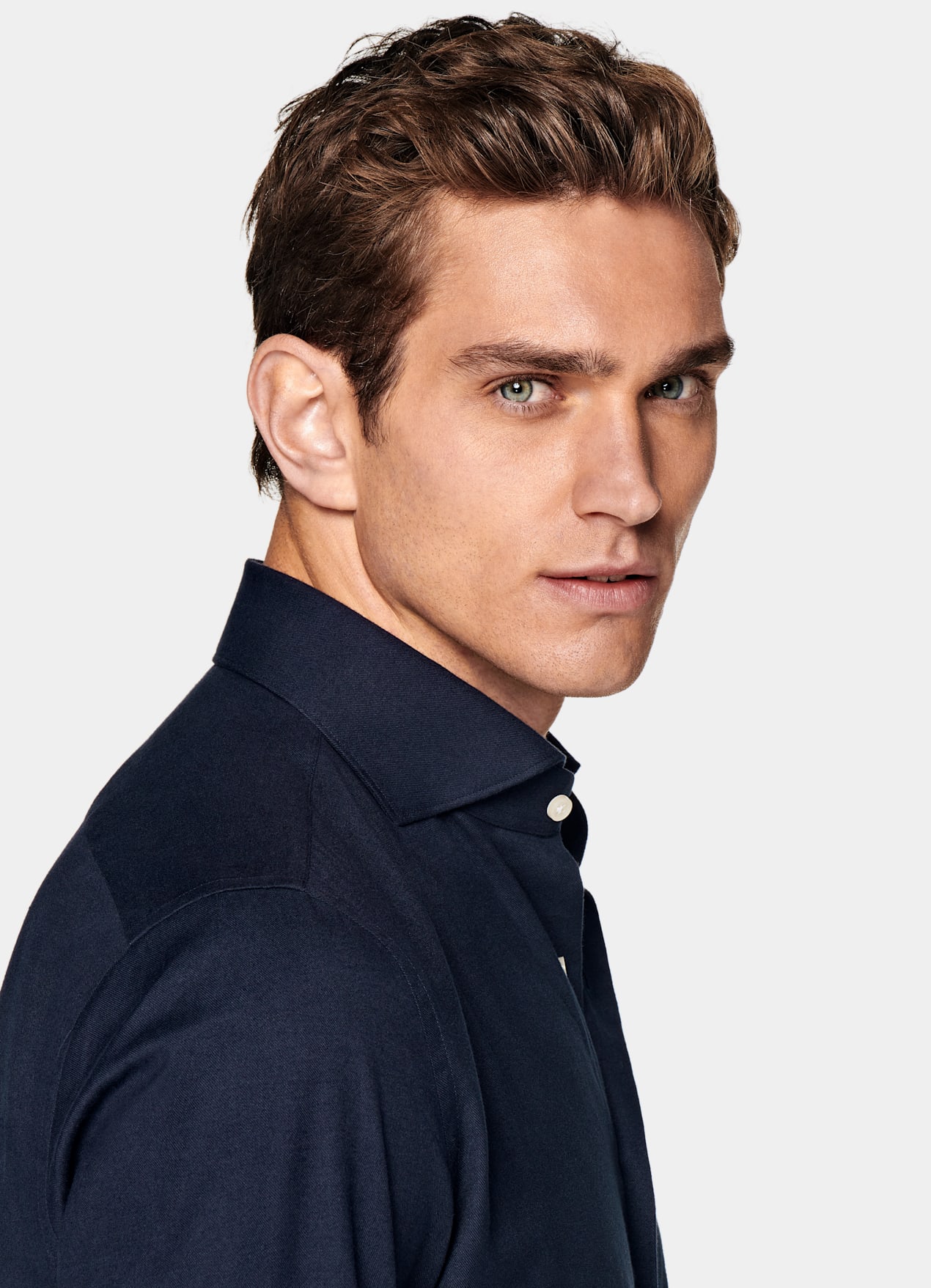 Chemise coupe ajustée bleu marine
