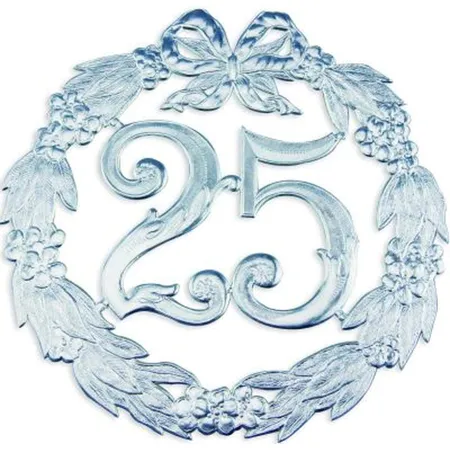 Bacher & Demmler Jubiläumszahl 25, silber, 24cm