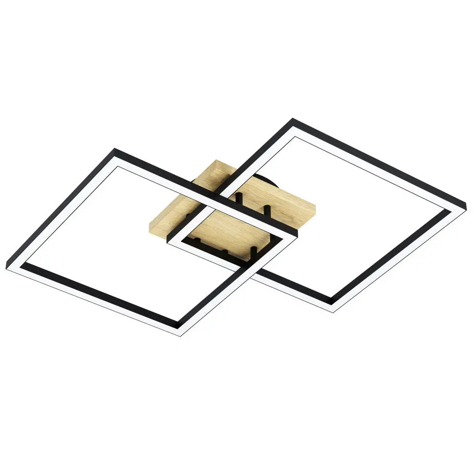 EGLO Lomaltas-Z Plafonnière - LED - 77 cm - Zwart/Bruin