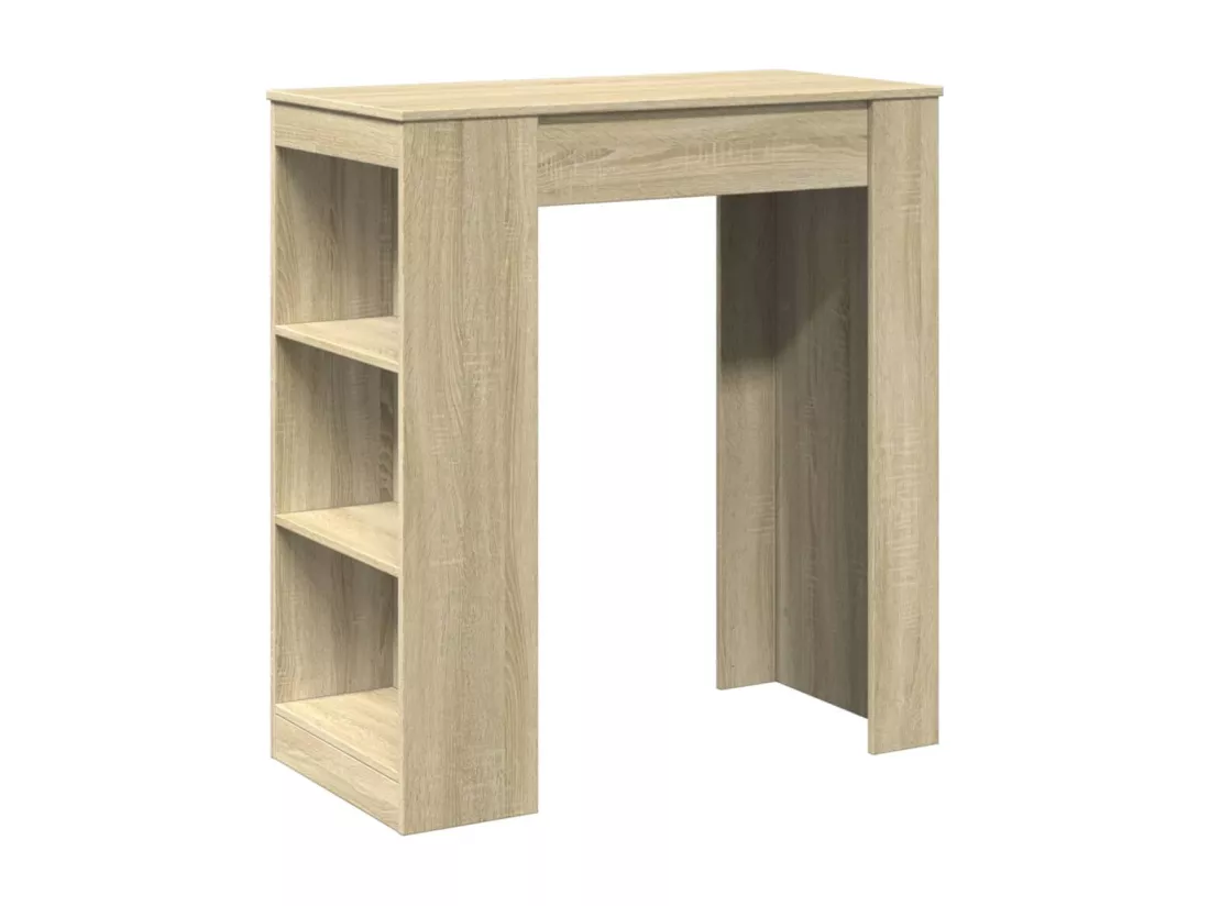 Table de bar avec étagères chêne sonoma bois d'ingénierie