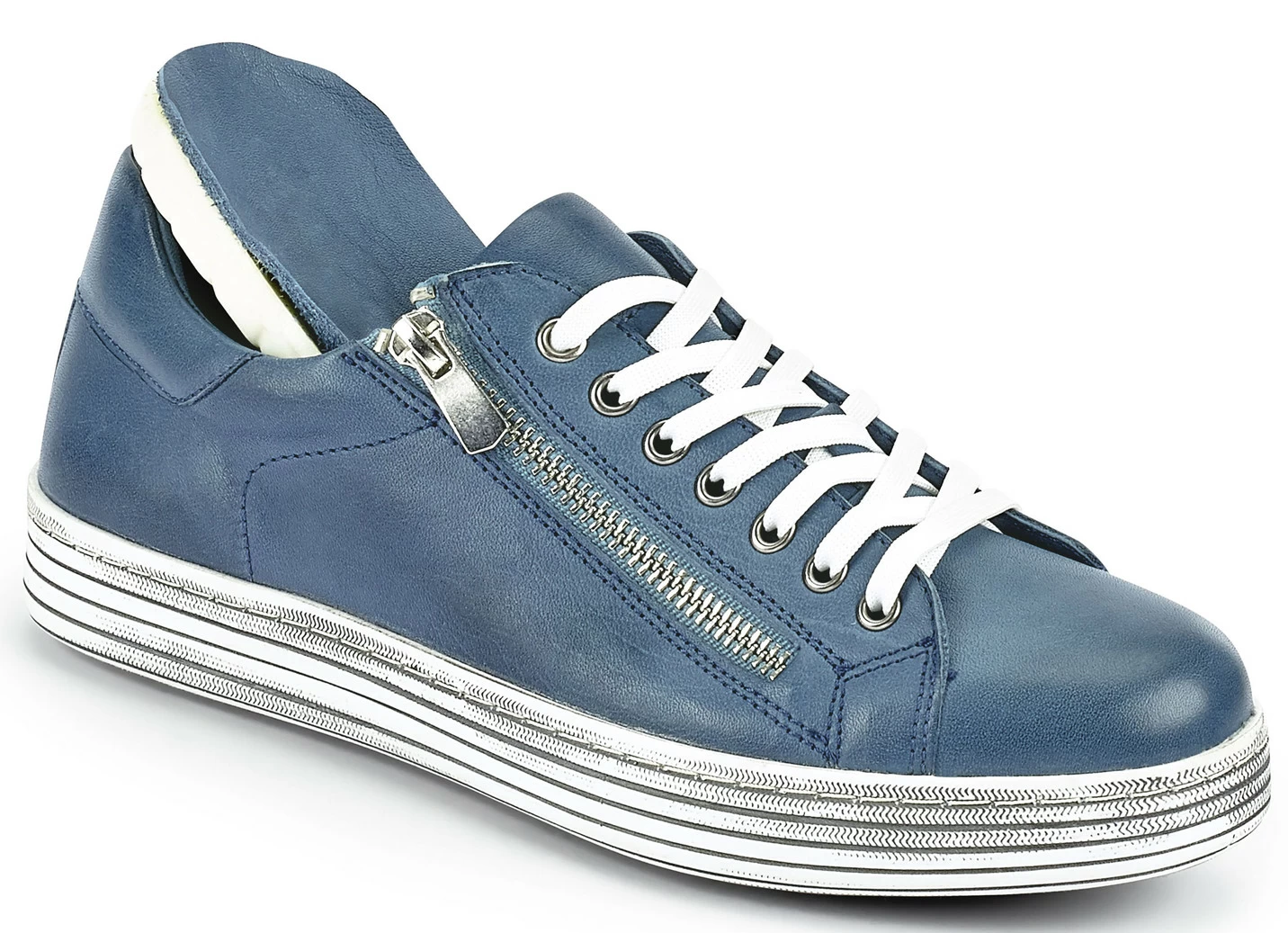 Gemini Schnürschuh mit praktischem Seitenreißverschluss