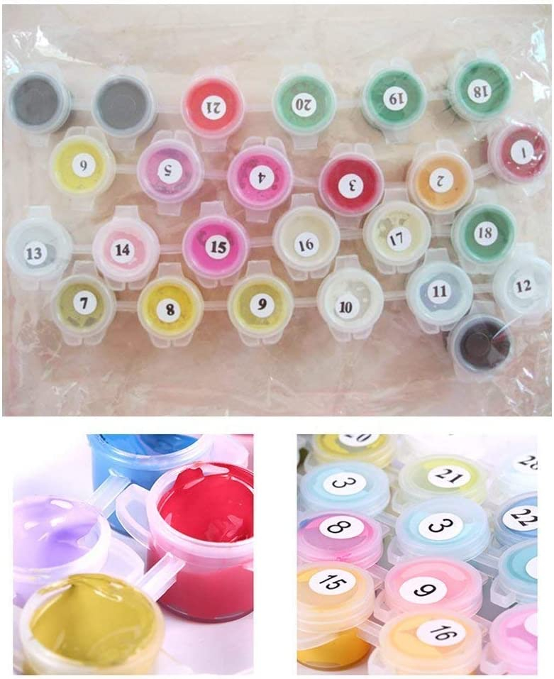 (10-tlg. Set) 40x50cm Malen Nach Zahlen Leinen Tuch für Erwachsene und Kinder inkl. Bildaufhänger - Kirschblüten
