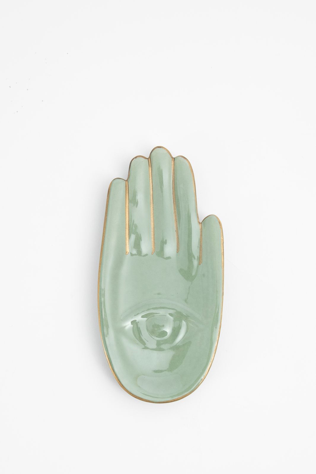 Groene gebaksbordjes hand