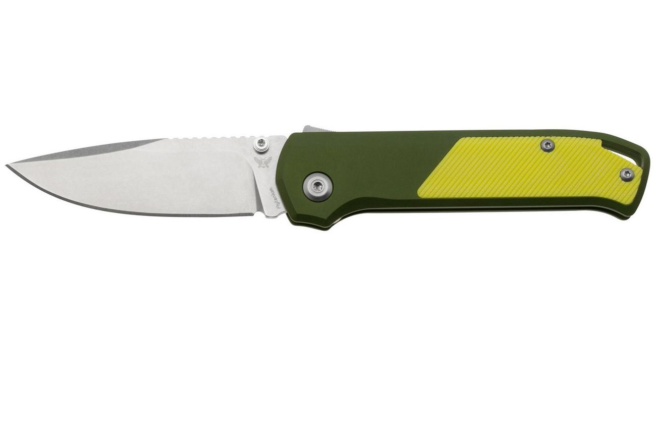 Flytanium Arcade Shark-Lock 1253 Stonewashed, OD Green Aluminum, Yellow G10 Inlay, zakmes