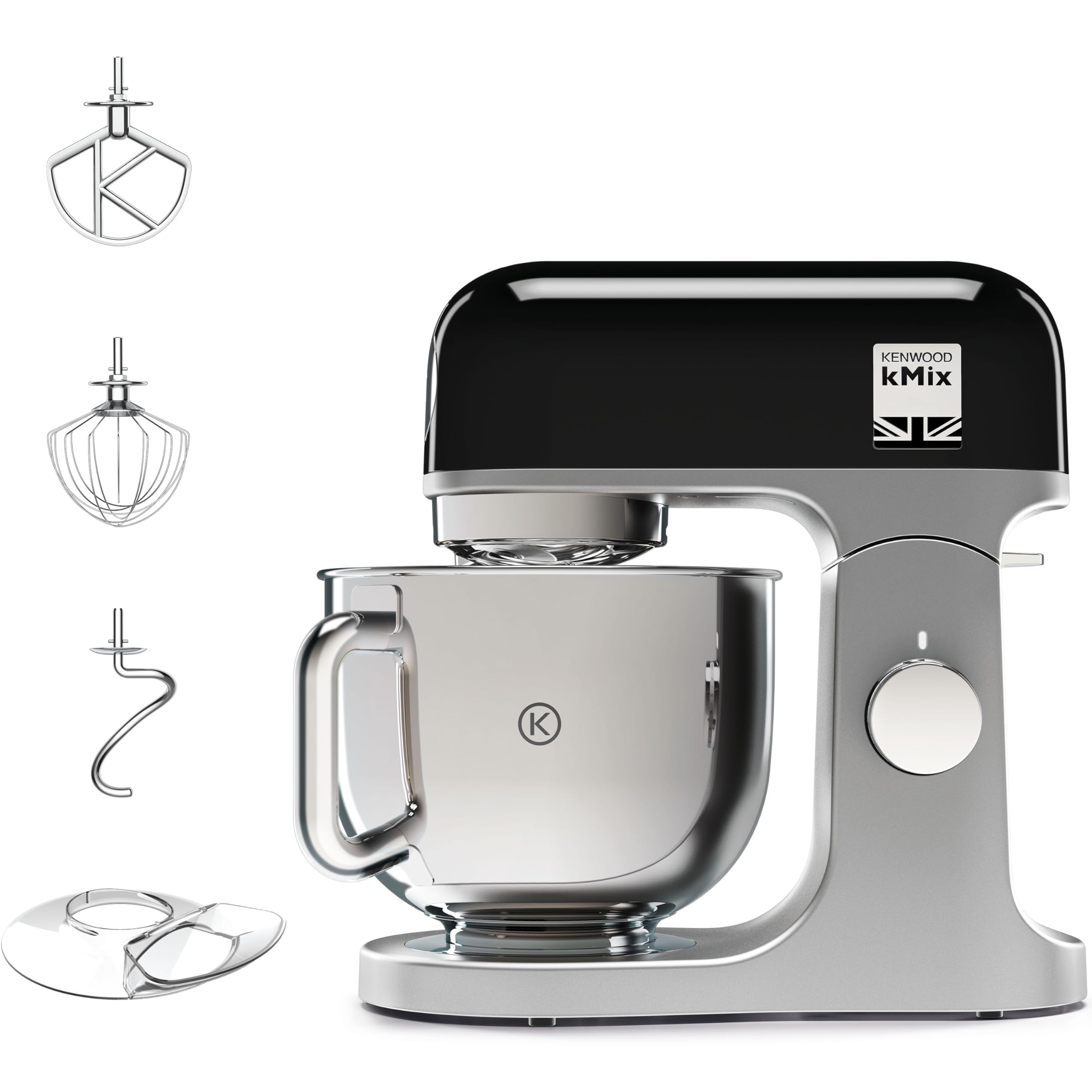 Robot pâtissier Kenwood kMix KMX750BK - bol 5 litres - 6 vitesses - 3 accessoires - noir