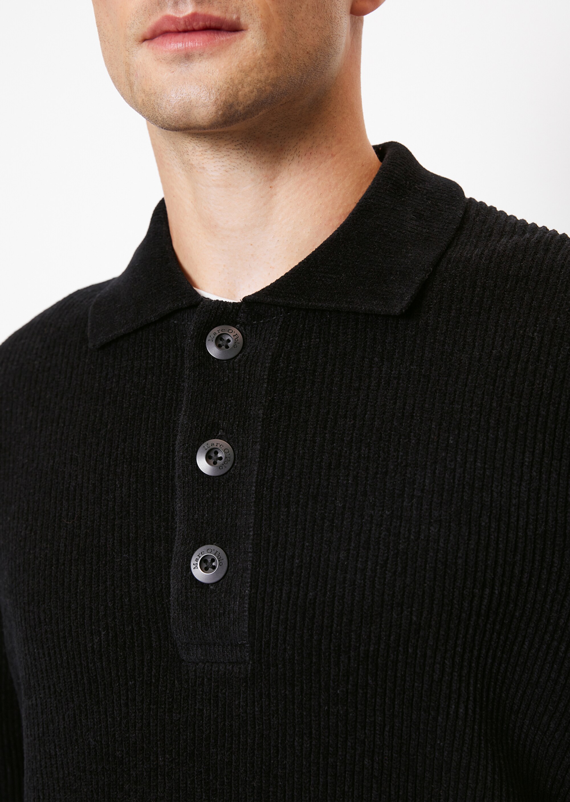 DfC Pullover im Polo-Stil regular aus Bio-Baumwoll-Chenille