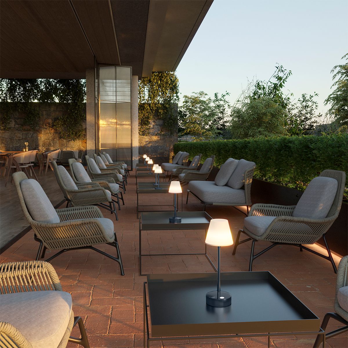 Tafellamp donkergrijs incl. LED oplaadbaar met touch dimmer - Renata