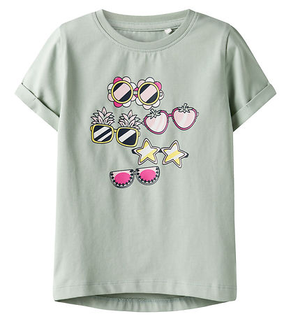 Name It T-Shirt - NmfVix - Aqua Grau/Brille