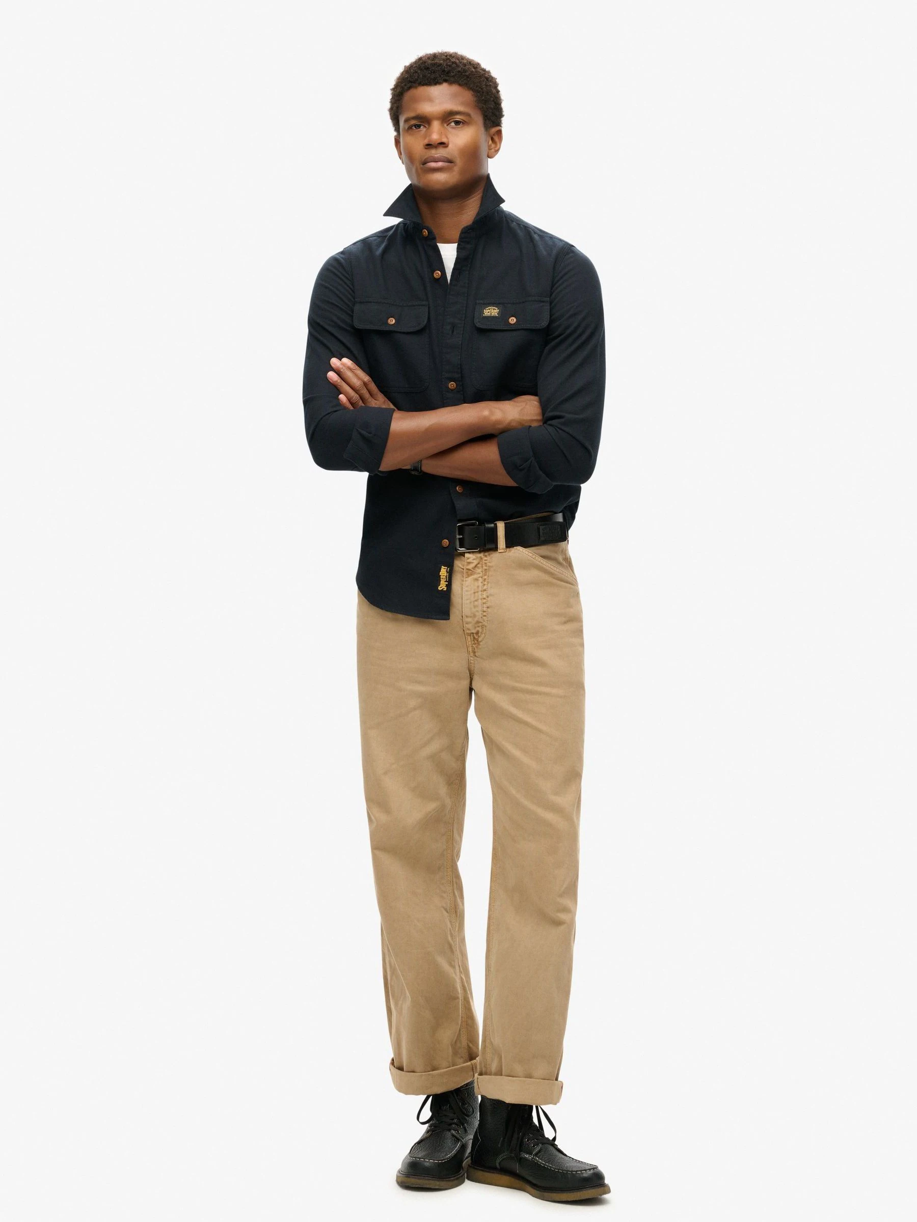 Zwart - Superdry Trailsman overhemd met relaxte pasvorm