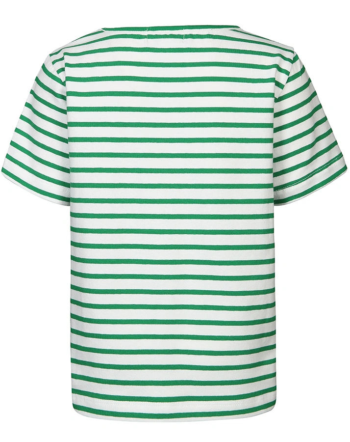 T-Shirt TRAKTOR TOBI gestreift in weiß/grün