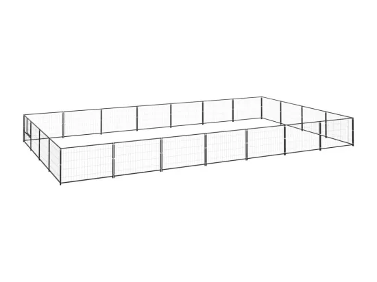 Chenil extérieur cage enclos noire 700 x 400 x 70 cm 02_0000518