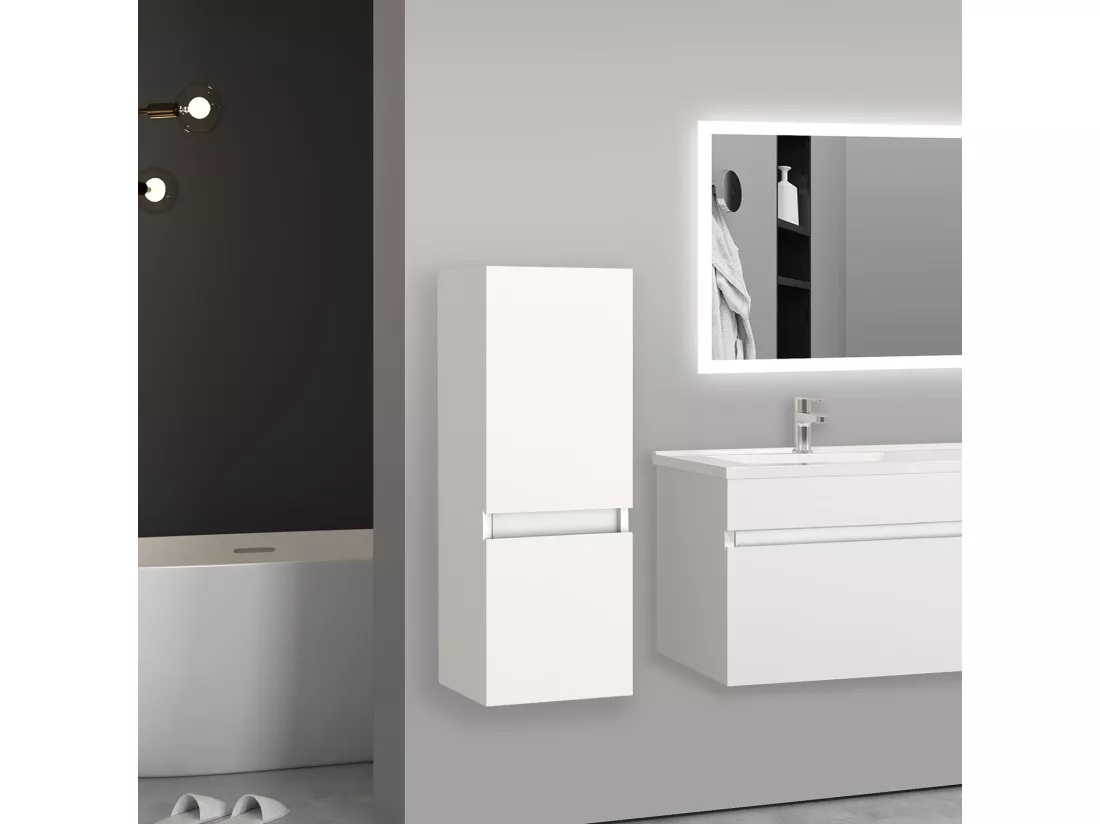 Meuble salle de bain blanc meuble colonne salle de bain à suspendre 30x30x83(L*W*H)cm