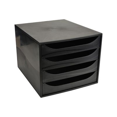 Exacompta Ecobox - Module de classement 4 tiroirs - noir