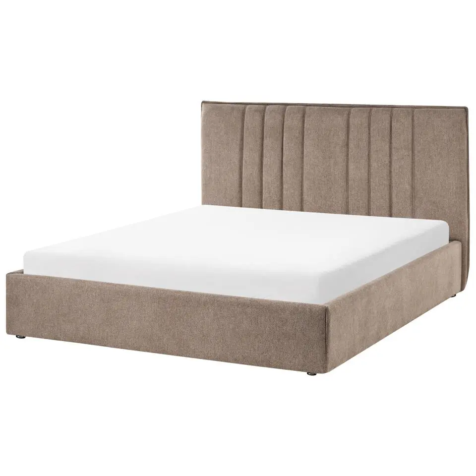 TARASCON - Tweepersoonsbed - Taupe - 140 x 200 cm - Stof