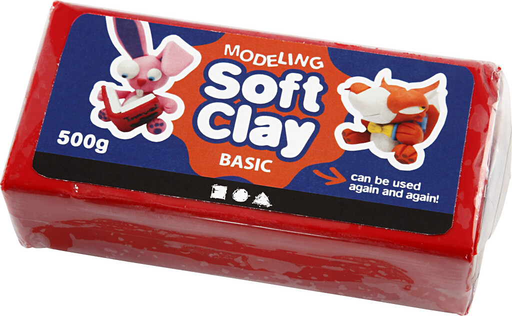 Soft Clay - Modellervoks - Rød - 500 G