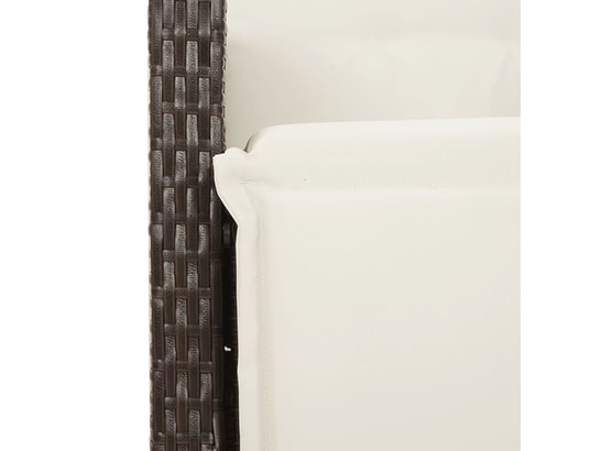 VIDAXL - Salon extérieur Ensemble de bistro 3 pcs avec coussins marron résine tressée