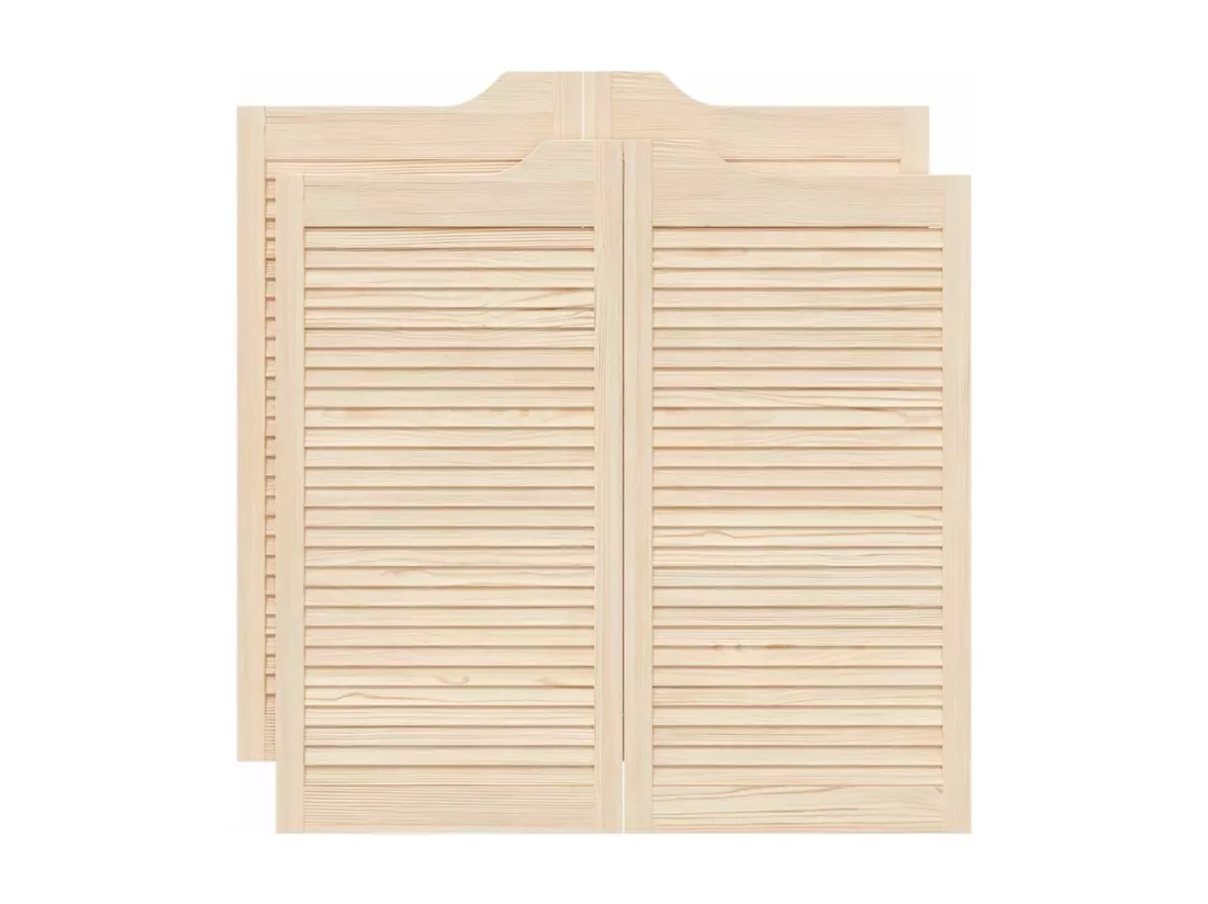 Portes battantes à persiennes 2paires 100x100cm bois massif Pin