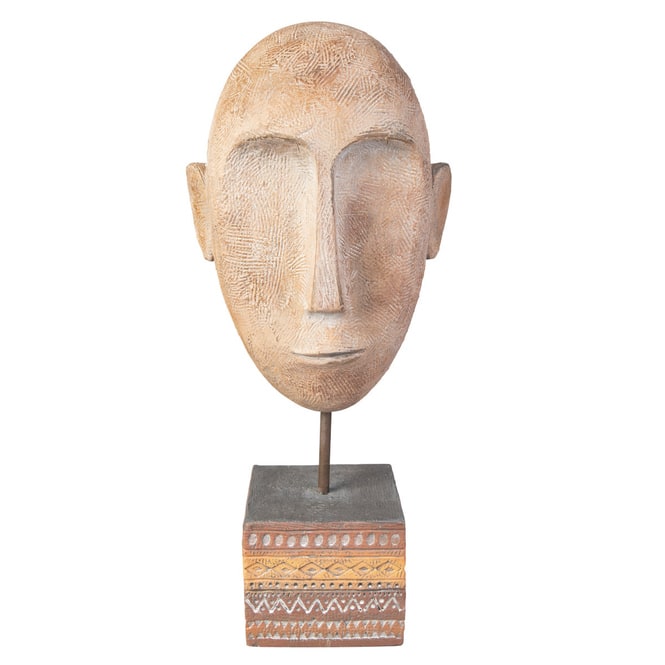 Standdeko - Maske - aus Magnesia - ca. 21 x 14 x 49 cm