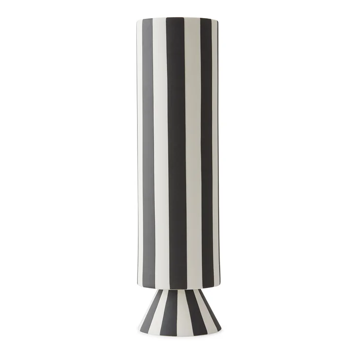 OYOY - Toppu Vase, Ø 8,5 x H 31 cm, schwarz / weiss