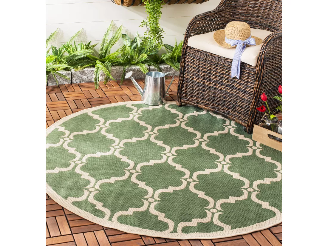 Tapis Dark Green & Beige 160 X 160 cm - Lugano