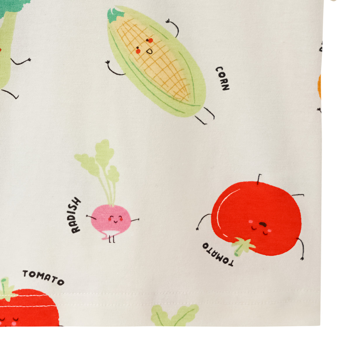 Topomini Baby T-Shirt mit Gemüse-Allover creme