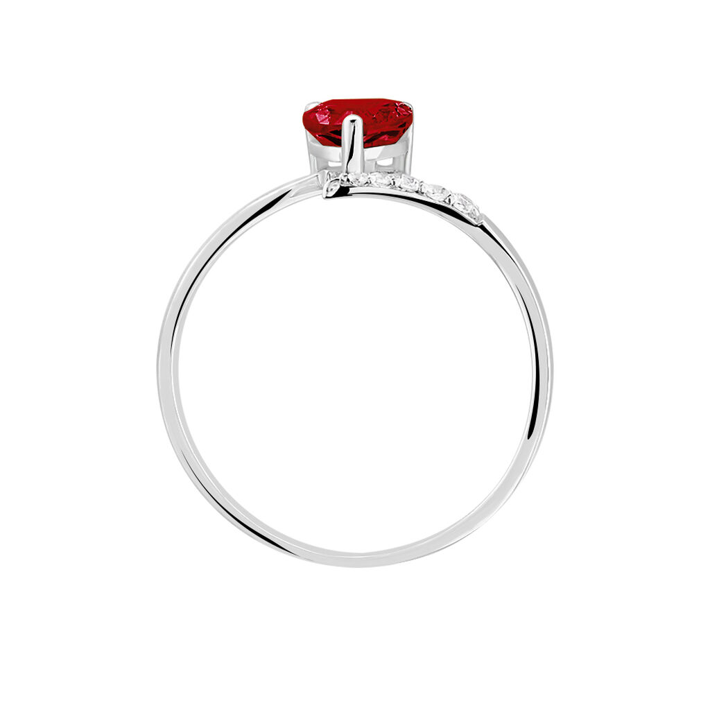 Bague Eva Or Blanc Grenat Et Diamant