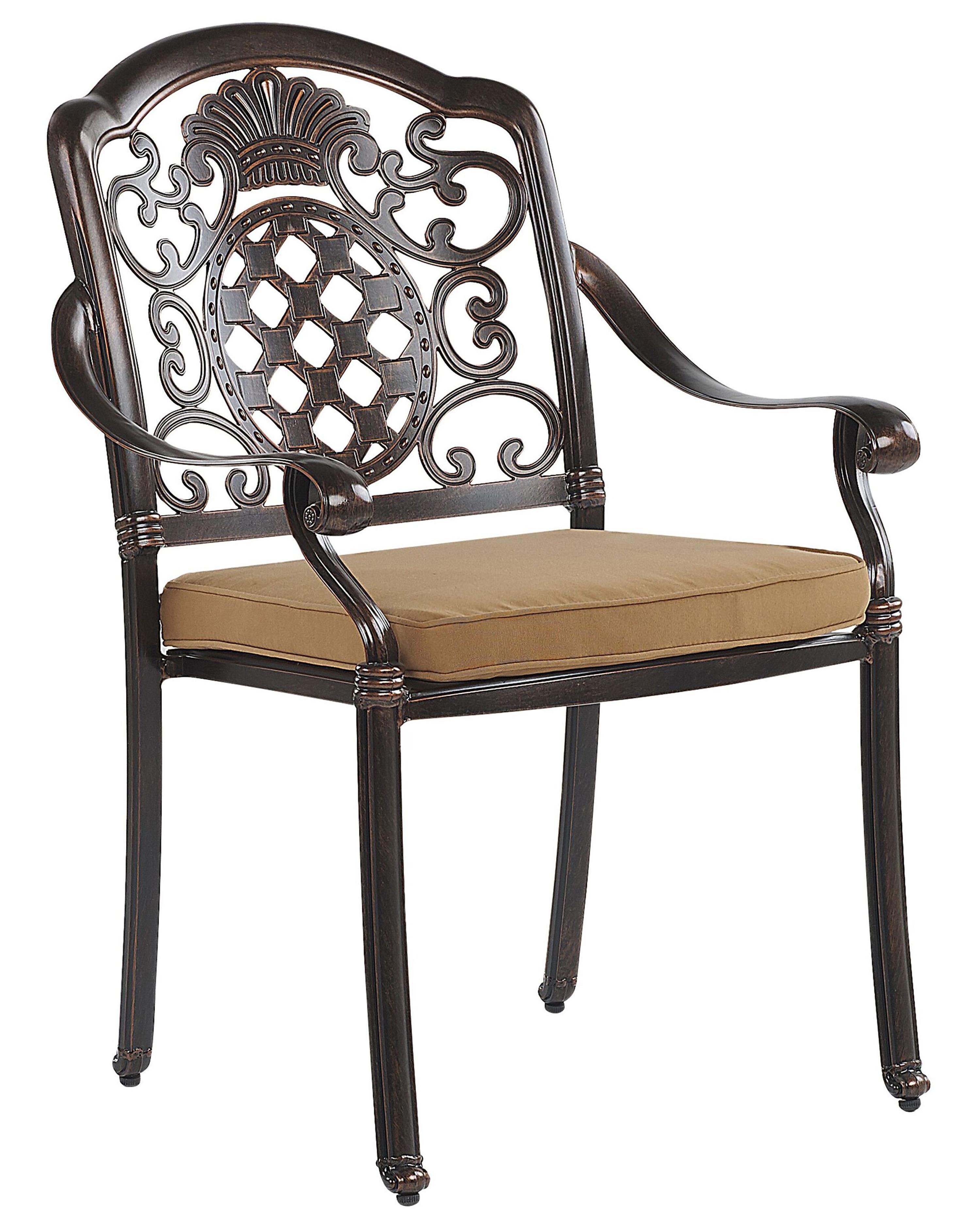Set van 4 stoelen met zitkussen SALENTO Metaal Donkerbruin