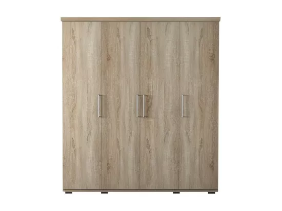 Armoire, garde-robe, collection TOM, 4 portes 160 cm, penderie intégrée chêne sonoma