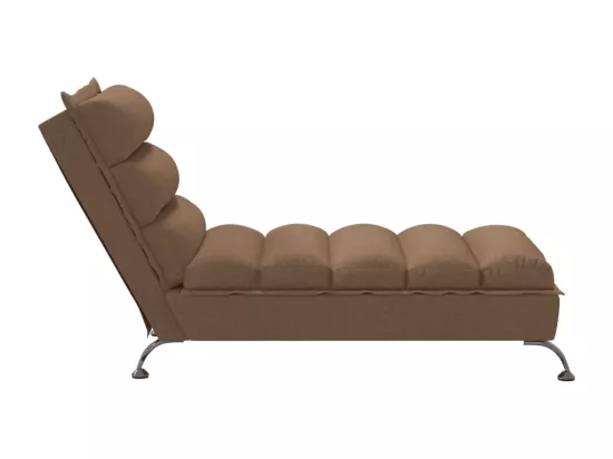Prolenta Premium - Chaise longue avec coussins marron tissu