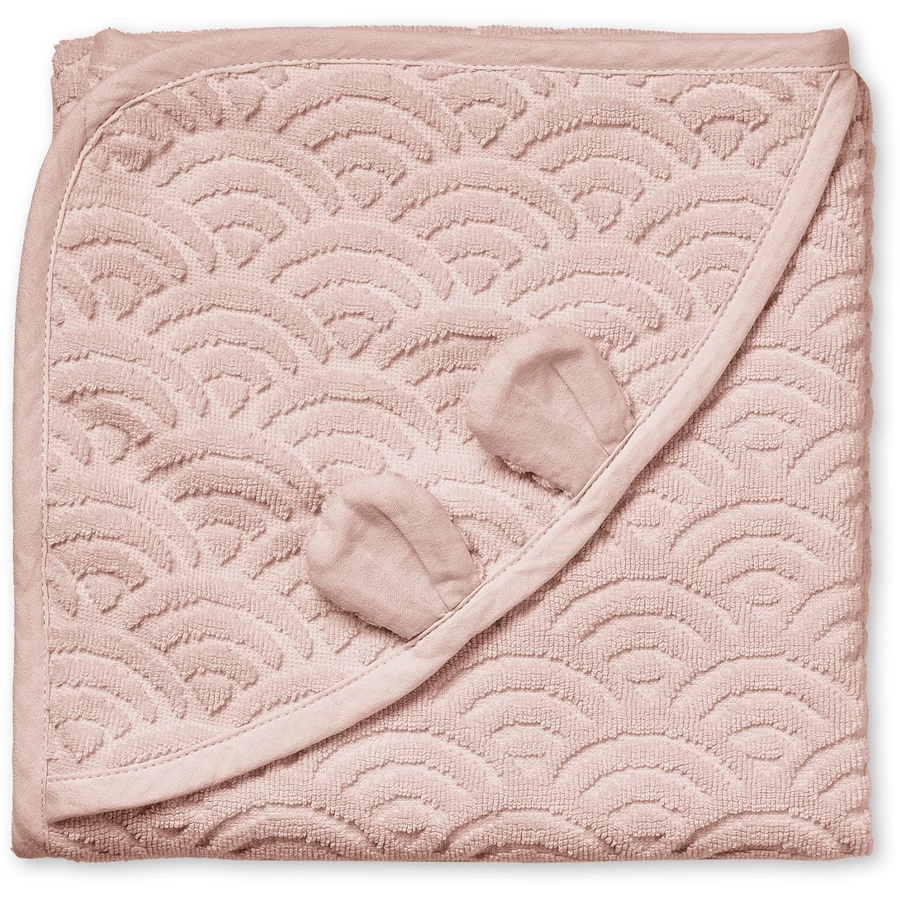 Cam Cam® COPENHAGEN Kapuzenbadetuch mit Öhrchen Baby rosa