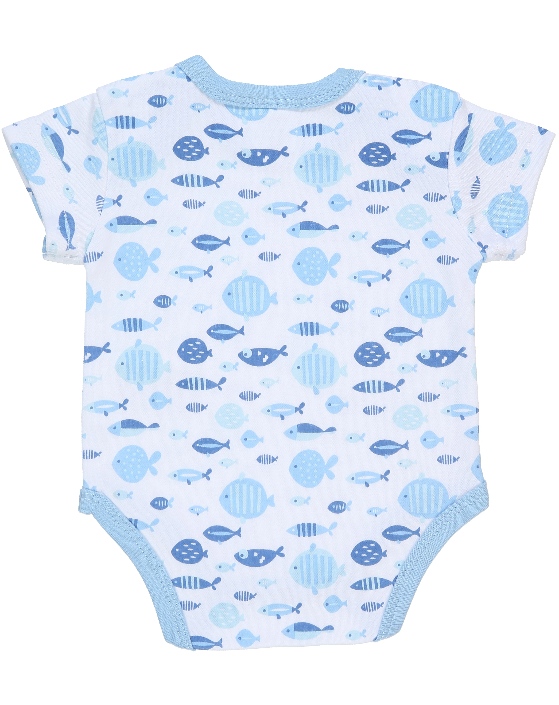 Kurzarm-Body MR. NICE GUY 3er-Pack in blau/weiß