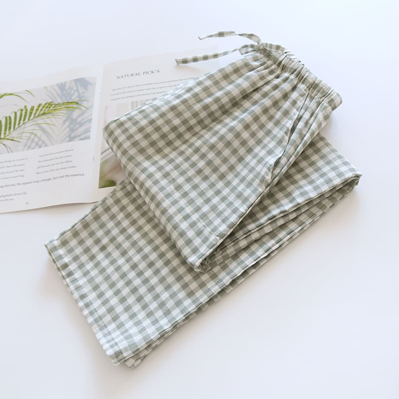 MelMount - Bijpassende geruite pyjamabroek voor koppels (verschillende ontwerpen)