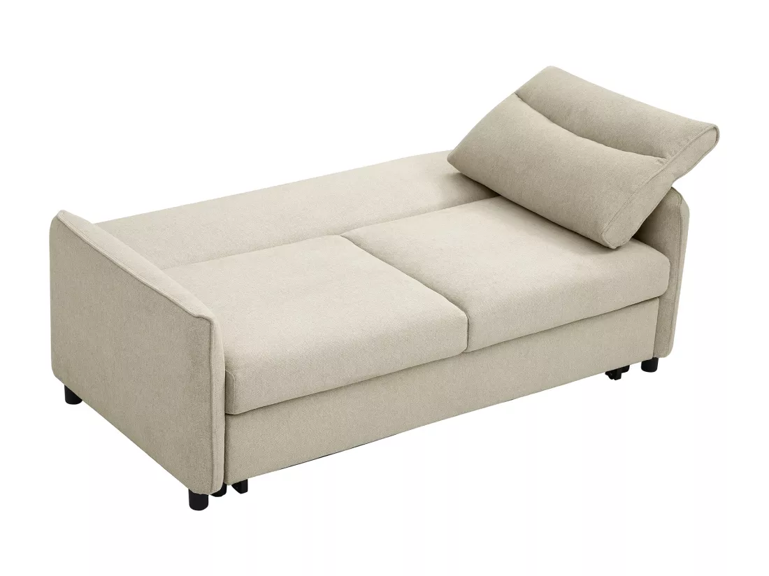 Canapé 3 places convertible en tissu beige IPANEDA